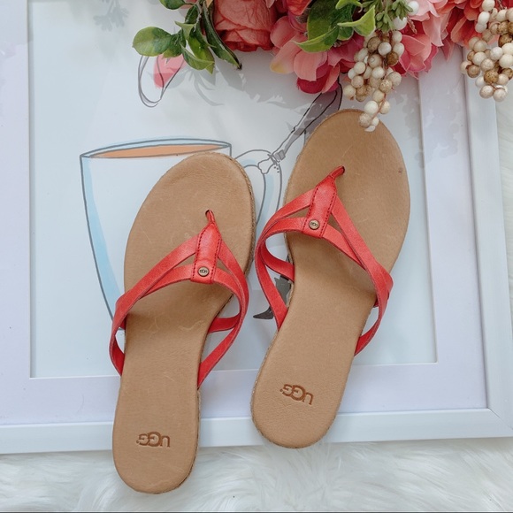 UGG Shoes - Ugg Leather Annice Sandal. Red